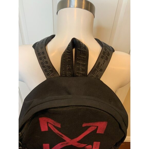 Off-White C/O Virgil Abloh Black Polyester Red Arrow Travel Backpack - Picture 2 of 11